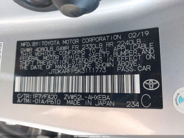 JTDKARFP5K3111773 Toyota Prius Prime Plus