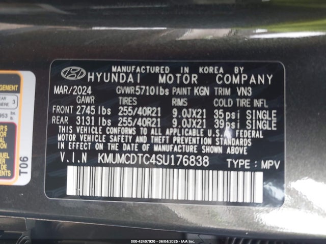 Genesis t-gdi lambda iii 2025 KMUMCDTC4SU176838 Image 9