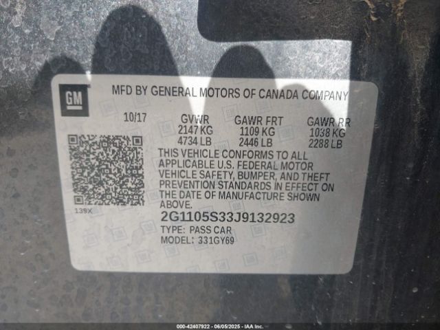 2018 CHEVROLET IMPALA 2G1105S33J9132923 Photo 8