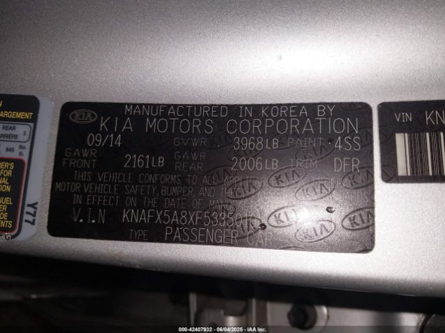 KNAFX5A8XF5335010 KIA dohc gdi nu