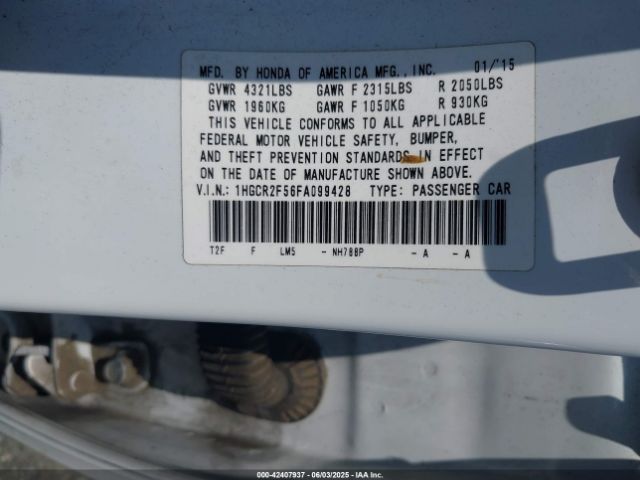 1HGCR2F56FA099428 Honda Accord Sport
