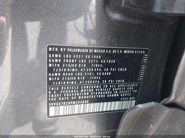 Volkswagen tsi 2023 3VVSX7B29PM333639 Image 9