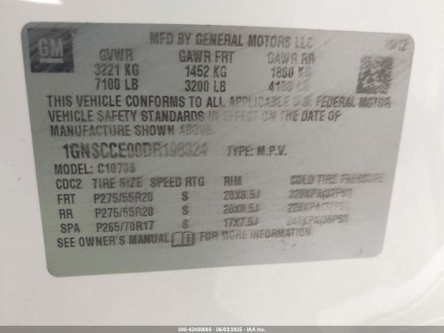 2013 CHEVROLET TAHOE 1GNSCCE00DR198324 Photo 8