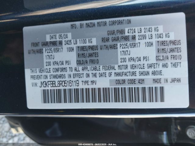 JM3KFBBL8R0516119 Mazda Cx-5 2.5 S Select