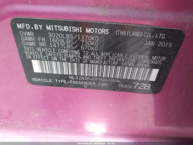 2015 MITSUBISHI MIRAGE ML32A3HJ0FH041004 Photo 8