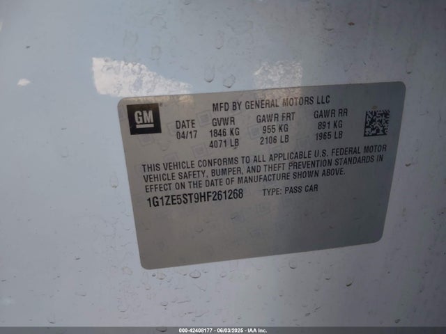 1G1ZE5ST9HF261268 Chevrolet lfv - di: direct injection, vvt: variable valve timing, gen 1