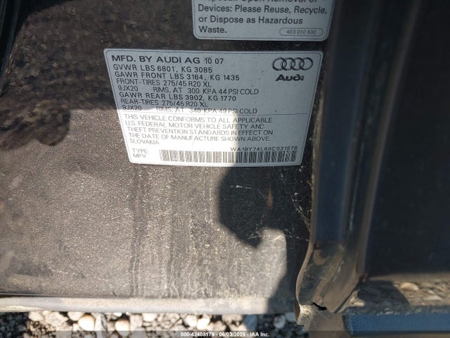 2008 AUDI Q7 WA1BY74L68D031976 Photo 8