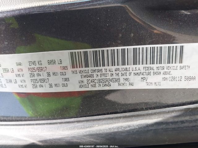 2016 CHRYSLER TOWN & COUNTRY 2C4RC1BG5GR245309 Photo 8
