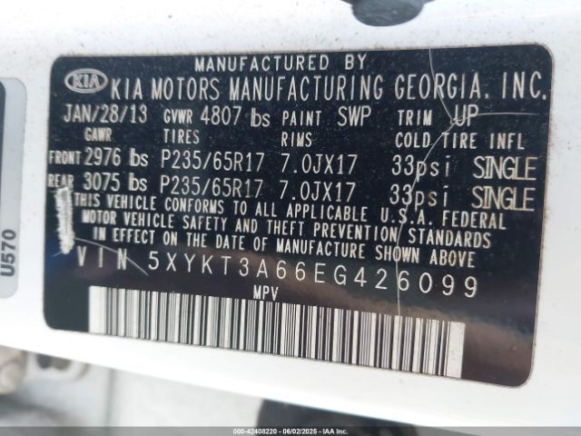 5XYKT3A66EG426099 KIA SORENTO LX