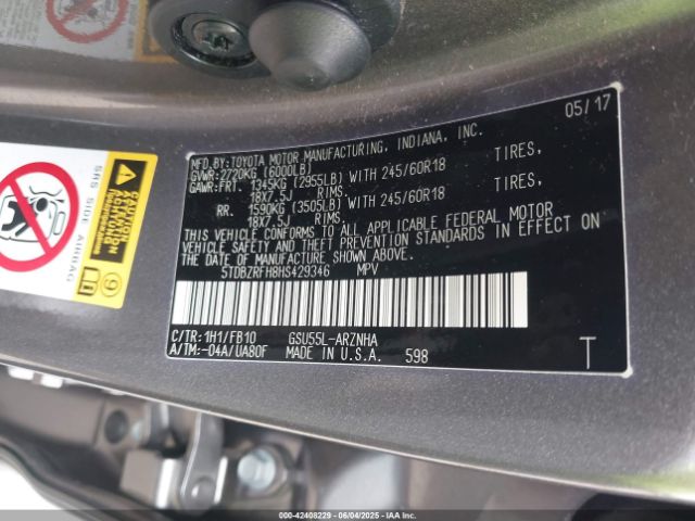 5TDBZRFH8HS429346 Toyota 2gr-fks