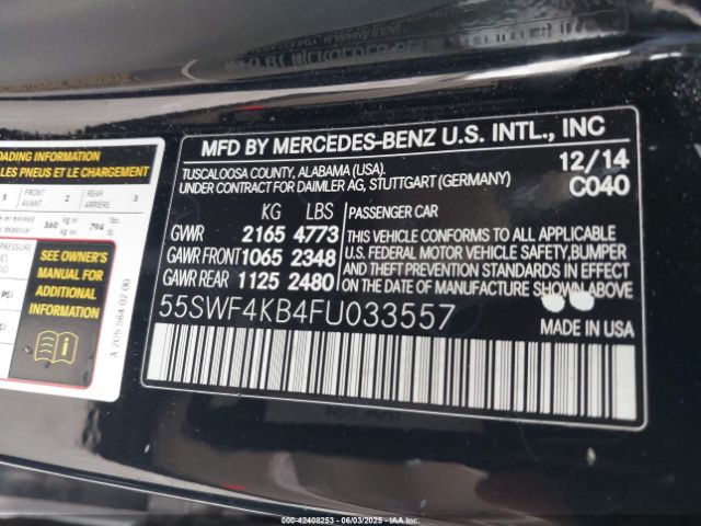 2015 MERCEDES-BENZ C 300 55SWF4KB4FU033557 Photo 8