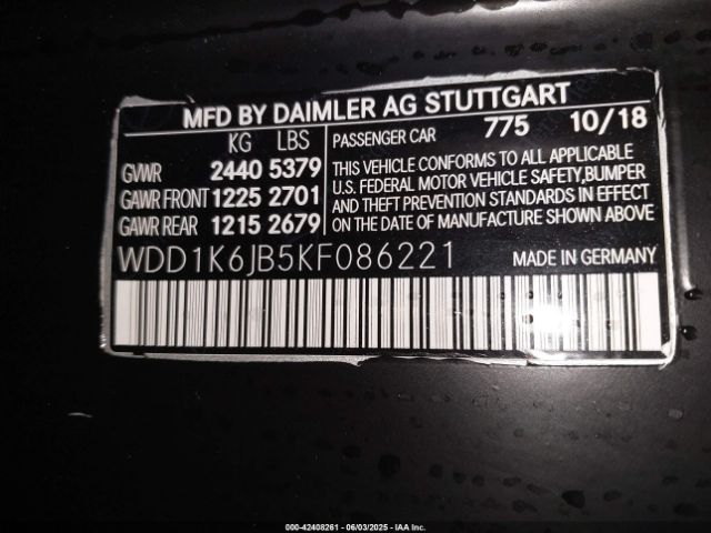 2019 MERCEDES-BENZ E 450 WDD1K6JB5KF086221 Photo 8