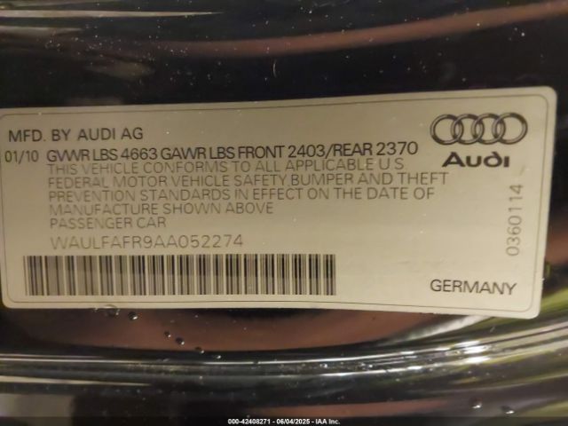 2010 AUDI A5 WAULFAFR9AA052274 Photo 8