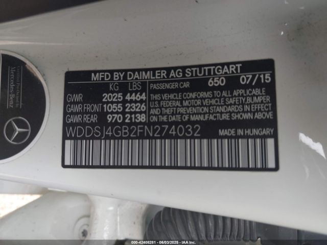 2015 MERCEDES-BENZ CLA 250 WDDSJ4GB2FN274032 Photo 8