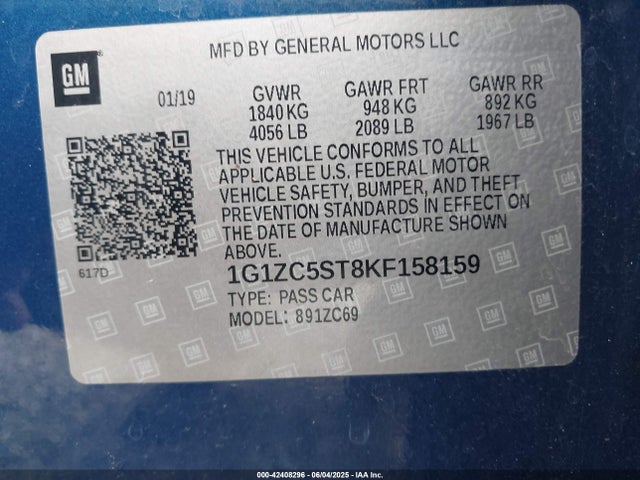 Chevrolet Malibu 1fl 2019 1G1ZC5ST8KF158159 Image 9