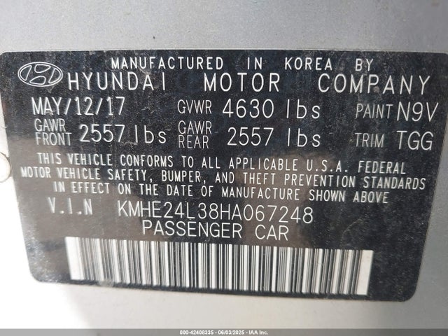 KMHE24L38HA067248 Hyundai Sonata Hybrid Se