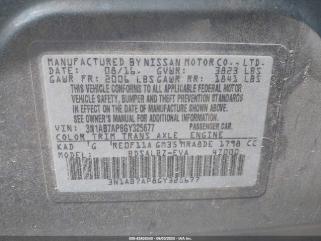 3N1AB7AP8GY325677 Nissan SENTRA S
