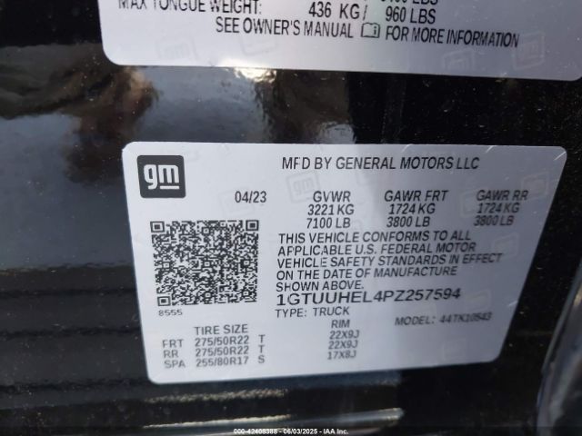 1GTUUHEL4PZ257594 GMC l87