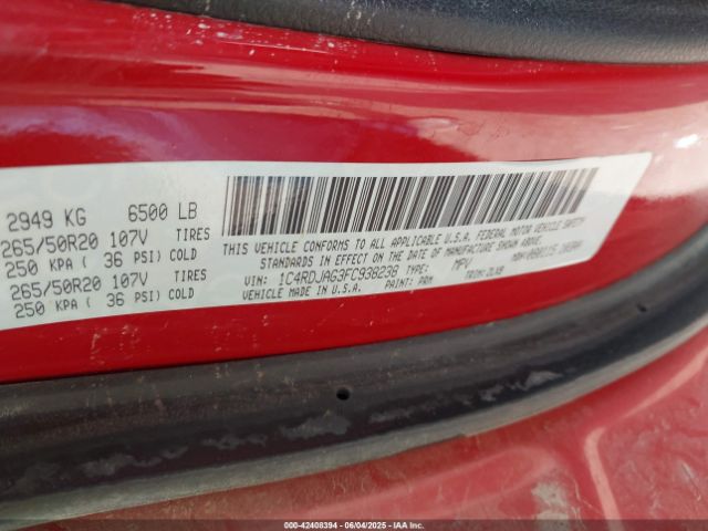 1C4RDJAG3FC938238 Dodge Durango Sxt