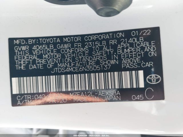 JTDS4MCE6N3505137 Toyota m20a-fks