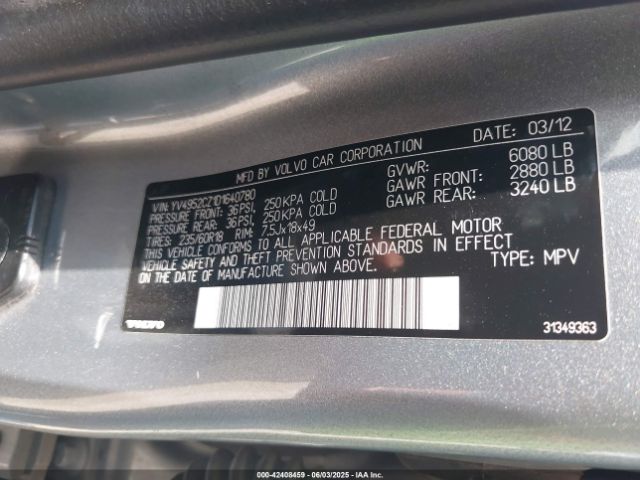 2013 VOLVO XC90 YV4952CZ1D1640780 Photo 8