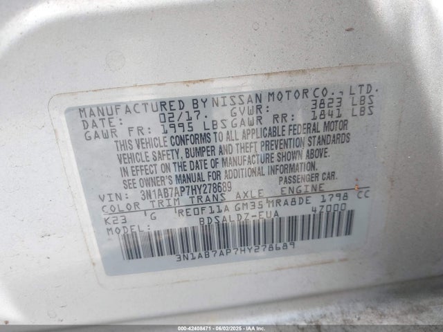 3N1AB7AP7HY278689 Nissan 2017