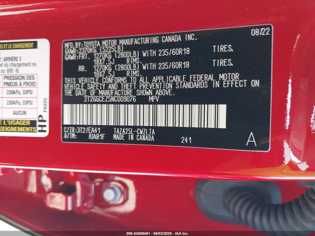Lexus t24a-fts 2022 2T2GGCEZ5NC009076 Image 9