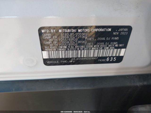 2024 MITSUBISHI OUTLANDER JA4J4VA8XRZ029907 Photo 8