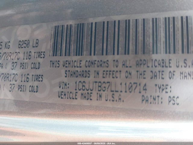 1C6JJTBG7LL110714 Jeep 2020