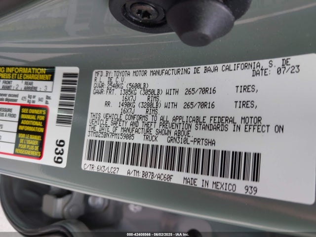 Toyota 2gr-fks 2023 3TMDZ5BN7PM159005 Image 9