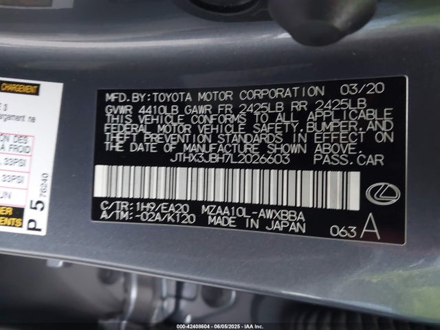 Lexus m20a-fks 2020 JTHX3JBH7L2026603 Image 9