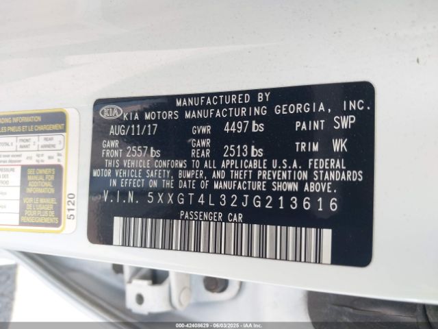 5XXGT4L32JG213616 KIA Optima Lx