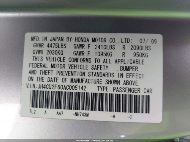 2010 ACURA TSX JH4CU2F60AC005142 Photo 8