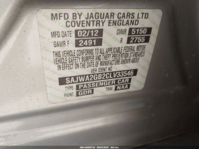 2012 JAGUAR XJ SAJWA2GB2CLV33546 Photo 8