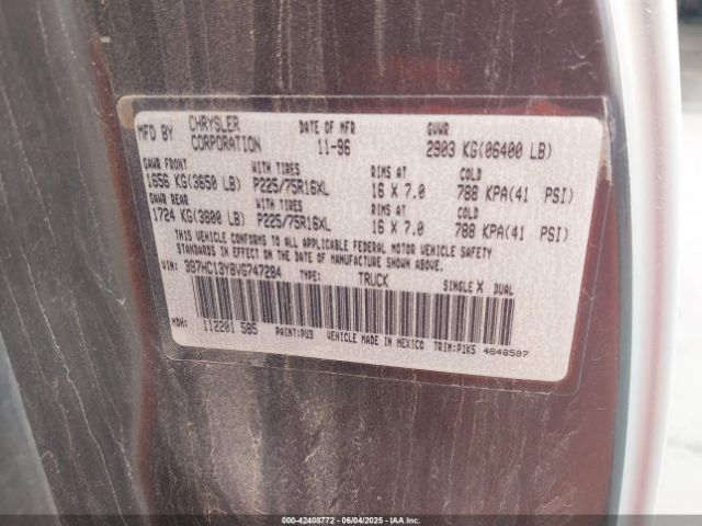 1997 DODGE RAM 1500 3B7HC13Y8VG747284 Photo 8