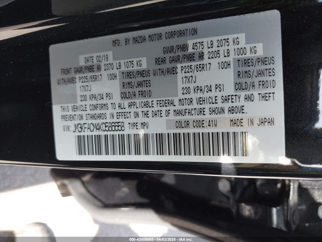 Mazda py cylinder deactivation 2019 JM3KFACM4K0586658 Image 9