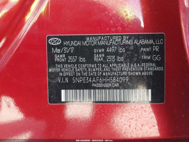 5NPE34AF6HH584099 Hyundai Sonata Sport