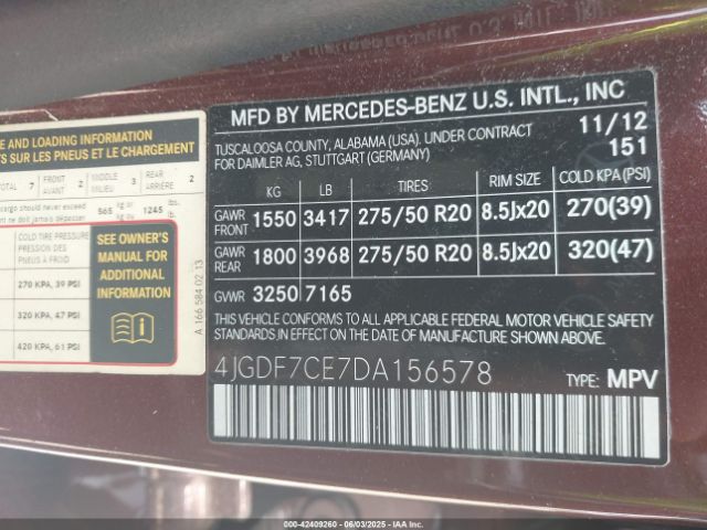 2013 MERCEDES-BENZ GL 450 4JGDF7CE7DA156578 Photo 8