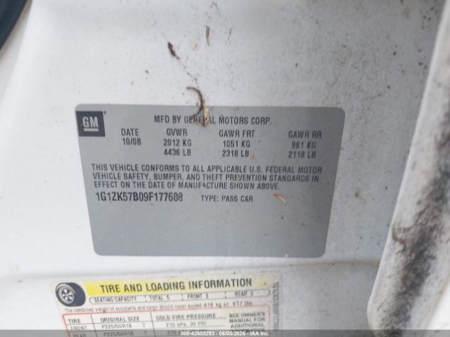 2009 CHEVROLET MALIBU 1G1ZK57B09F177608 Photo 8
