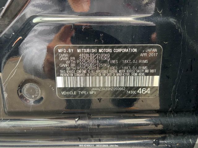 2017 MITSUBISHI OUTLANDER JA4AZ3A30HZ050662 Photo 8