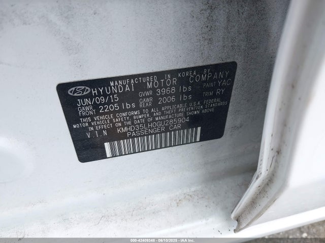 KMHD35LH0GU285904 Hyundai ELANTRA GT