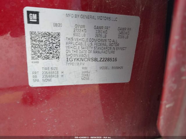 2020 CADILLAC XT5 1GYKNCRS8LZ228516 Photo 8