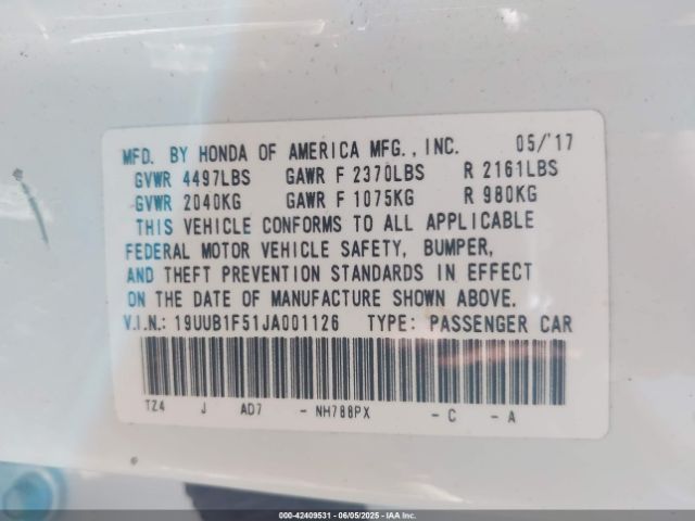 2018 ACURA TLX 19UUB1F51JA001126 Photo 8