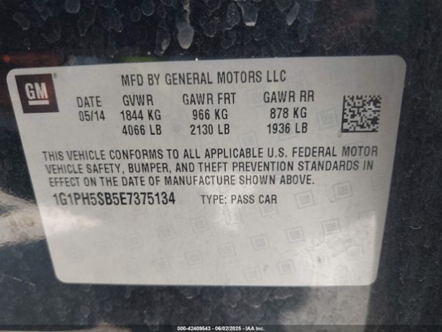 1G1PH5SB5E7375134 Chevrolet Cruze Eco Auto
