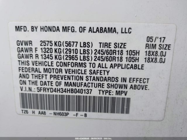 2017 ACURA MDX 5FRYD4H34HB040137 Photo 8