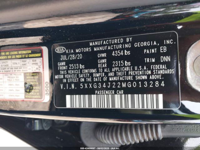 5XXG34J22MG013284 KIA K5 EX