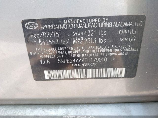 5NPE24AA4FH179010 Hyundai SONATA ECO