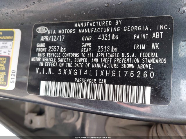 5XXGT4L1XHG176260 KIA g 1.6 dohc t-gdi