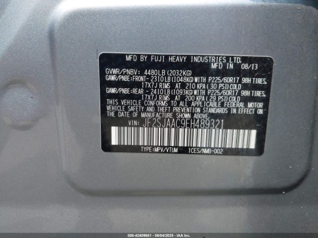 2014 SUBARU FORESTER JF2SJAAC9EH489321 Photo 8