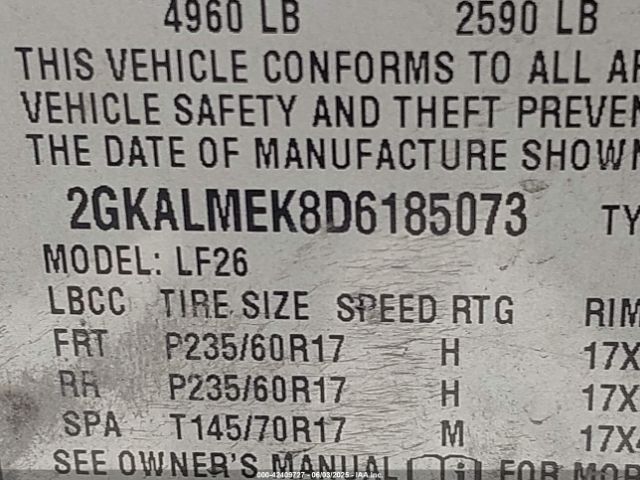 2013 GMC TERRAIN 2GKALMEK8D6185073 Photo 8